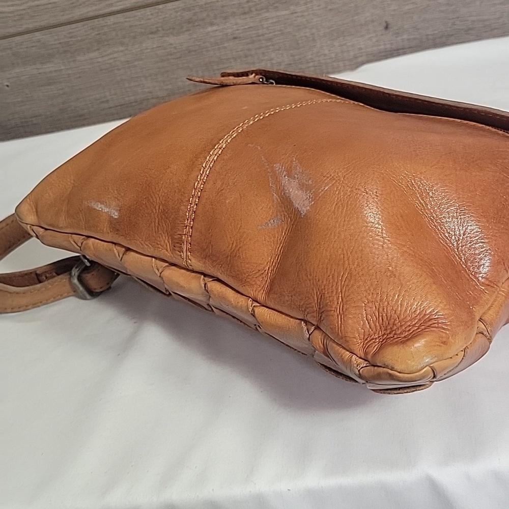 Vilenca Holland for Anthropologie Brown Woven Leather Crossbody Shoulder Bag - Picture 8 of 13
